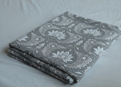 Gray & White Hand Block 100%Cotton 7 Yard Fabric NO TARRIF CHARGES 100%✅ KK5