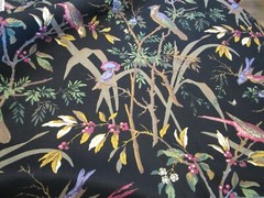 Vintage Thibaut Floral Birds floral Drapery Fabric 100% cotton 1999 NOS 56″ W
