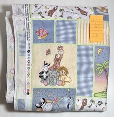 Bazooples Patch Blocks Fabric Springs Global BABY JUNGLE ANIMALS 5 Yards NEW