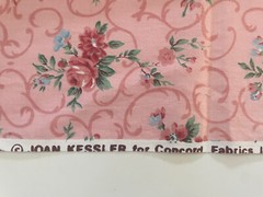 Vintage Joan Kessler Concord Floral Fabric 1.8 Yds Scroll Cotton Pink Mauve 90s