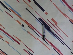 Vtg House N Home Fabrics Drapery 1984 6.5 Yrd Dash Striped Cream Cotton Fabric