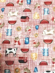 VTG Fabric Traditions 1 yd x 44 Farmhouse 1998 Cows Country