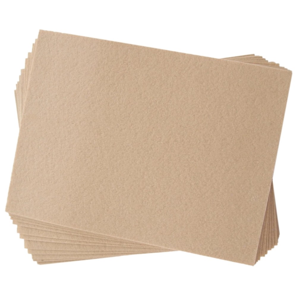 9×12 inch Stiffened Acrylic Felt 20pc Sheet Pack (Camel)
