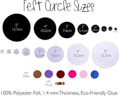 Adhesive Felt Circles: Variety of Sizes: ½”, ¾”, 1 or 1.5 48 Count 1.5 Black