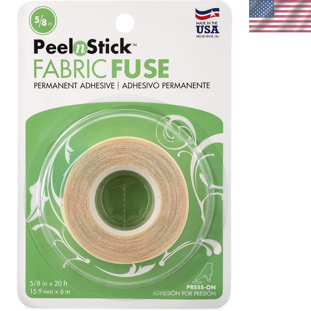 PeelnStick Fabric Fuse Adhesive Roll 5/8″ x 20 ft – No Sew, Effortless Bonding