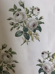 Schumacher 179630 Loudon Rose Ivory Cotton Chintz Fabric 4 Yards