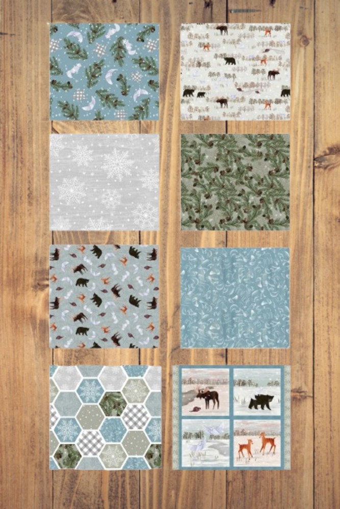 Chill Factor 1/2 Yard or 1 Yard With Panel Bundle Flannel Fabric