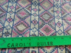 Southwestern Tribal Diamonds Cotton Fabric Print Rust, Grey & Tan 3 1/4 yds x 45