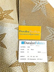 Nautical SEA STAR Designer Fabric Reversible Beige Ivory by Duralee 17″ Sq.