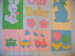 PRINCESS Fabric Panel THAT’S OUR BABY 44 X 36″ ready for you to finish blue