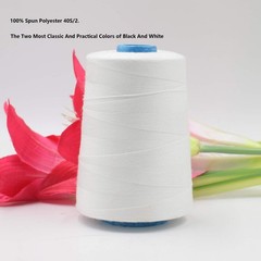 2 Spools Polyester 3000 Yards Sewing Thread Spools, 3000 yards, Black,White