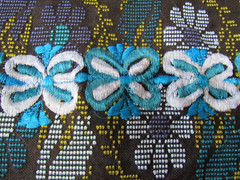 Blue Floral Squirrel Jacquard Tapestry Upholstery Fabric Embroidery 2.19 yds MCM