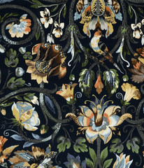 HOUSE OF HACKNEY CURTAIN FABRIC DESIGN Gaia Velvet 2 METRES MIDNIGHT