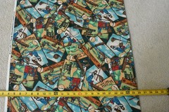 By 1/2 Yd, Vintage/Colorful Golf-Scene Patches Quilt Cotton/Kessler/Concord,V805