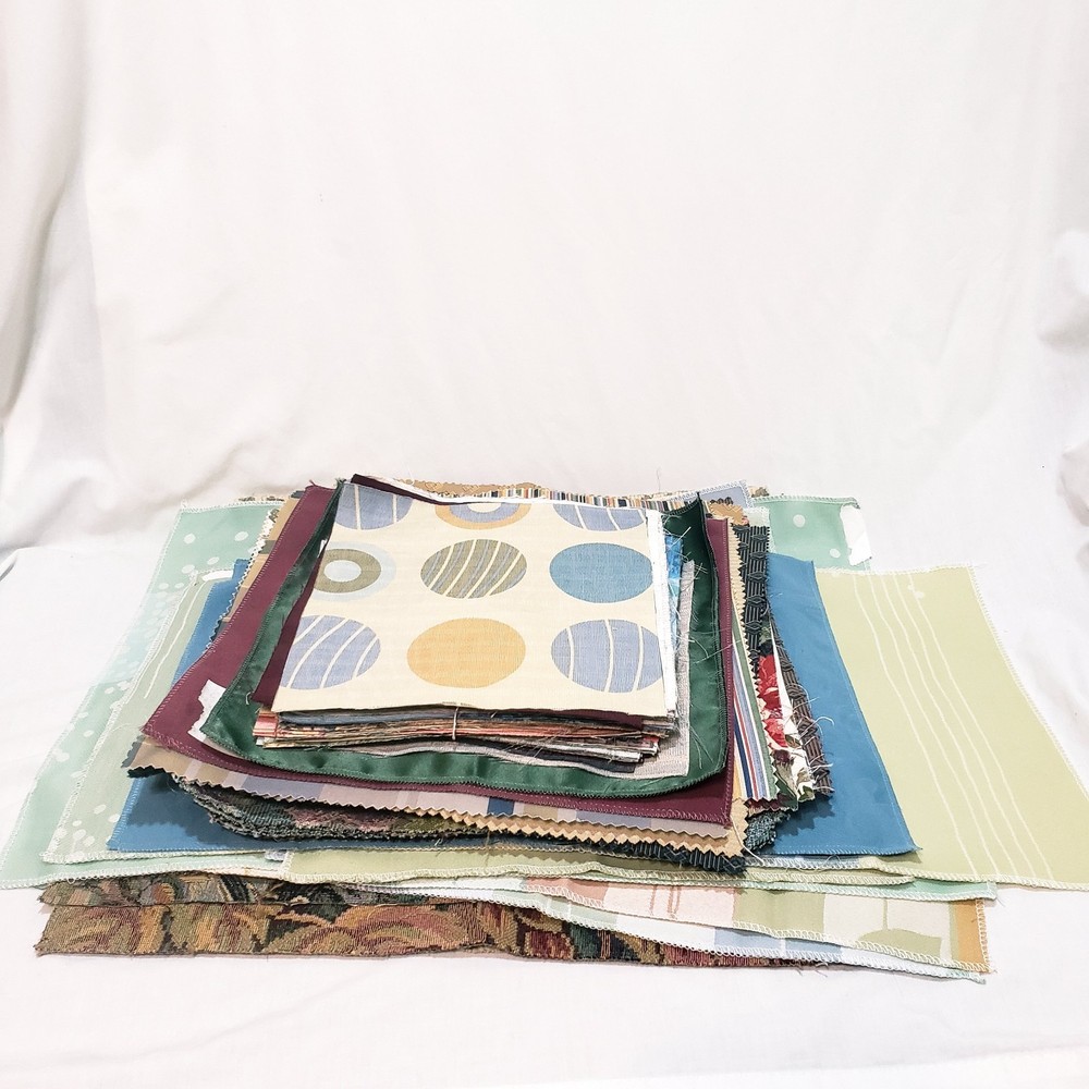 5 Pounds Lot of Fabric Small Scraps Samples Mixed pieces sizes colors textures