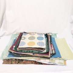 5 Pounds Lot of Fabric Small Scraps Samples Mixed pieces sizes colors textures