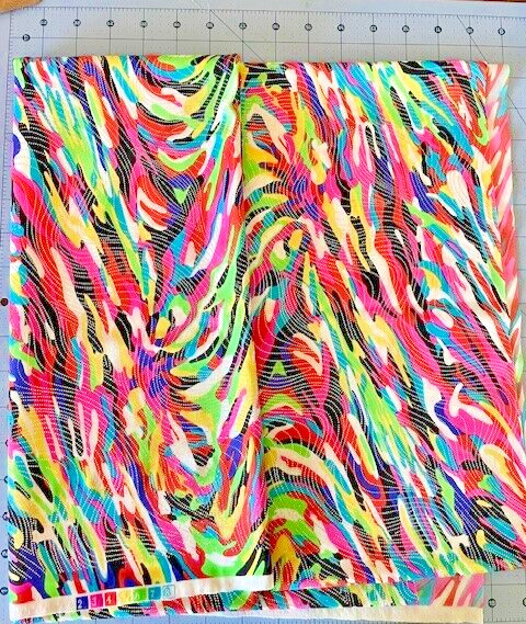 Spandex Fabric 4-Way Stretch Bright Multicolored Swirl Pattern – 1 yd