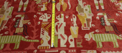 CLARENCE HOUSE ZAMBEZI RED TEXTURED AFRICAN LINEN VELVET FABRIC REM 24″L X 51″W