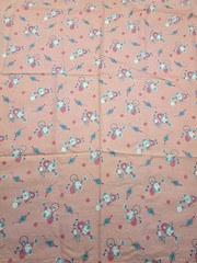 Fabric Scrap Lot Pink White Cotton Baby Quilt Craft Bundle Mixed Prints 5pc