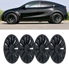 4pc 19-inch matte black wheel covers designed for the Tesla Model Y