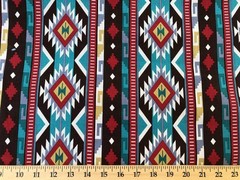 Southwestern Aztec Tribal Fabric – Southwest Turquoise Brown Red Western By Yard