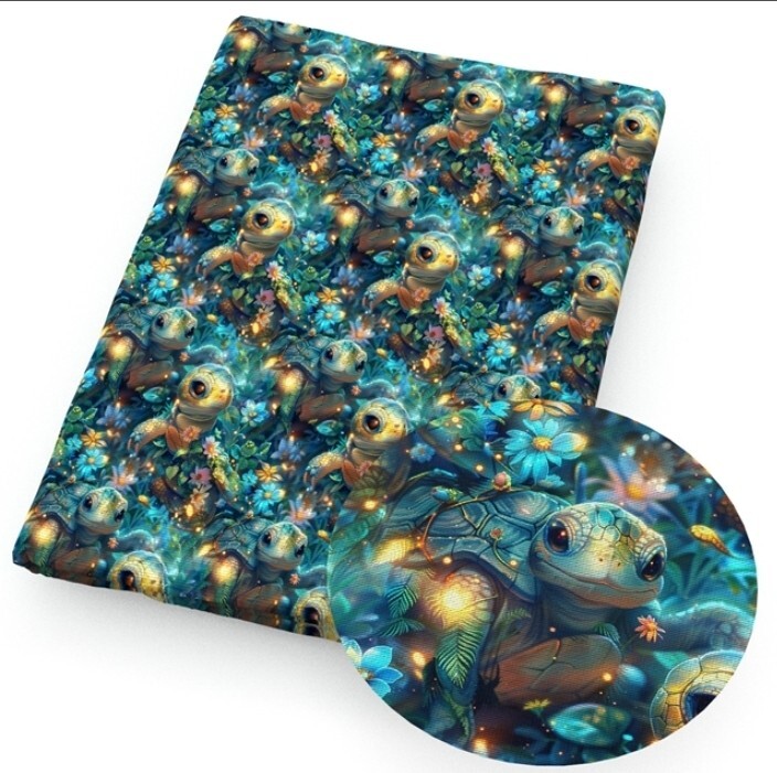 Sea Turtle Tortoise Polycotton woven fabric. 18″x55″ 1261411 half yard