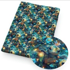 Sea Turtle Tortoise Polycotton woven fabric. 18″x55″ 1261411 half yard