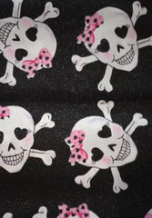 skull crossbones sparkle fun fabric 13 x 6.5 inch 1pc new