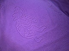 Kokopelli Light Fleece Fabric Native American Inspired Purple 107 x 62 inches
