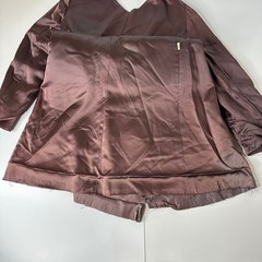 Vintage Union Made Womens Coat Lining Salvaged Brown Satin Wool Textile READ