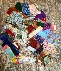 Quilt Scrap Lot 3 lb mixed 2″ + strips cotton calico prints strips floral fun