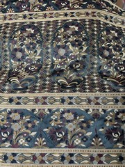 Exquisite Floral & Paisley Border Silk Sari Sage Green 5.5 In Length 44″ Wide