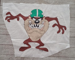looney tunes taz football fun fabric large print 12 x 8.5 inch 1pc