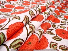 5 Yard Indian Cotton Handmade Print Fabric Sanganeri Hand Block Printed Fabric