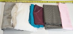 4 lbs Fabric Remnant Tulle Polyester Lining Mesh Sheer Faux Taffeta Stripe White
