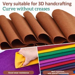 12 Rolls 8×35 Inch 20.5x90cm 1.4mm Thick Soft Felt Fabric Assorted Colors Set