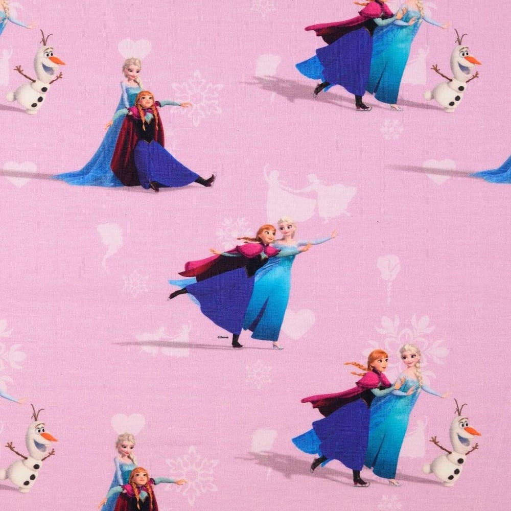 1M X 1.51M Ice Queen Frozen Elsa Cotton Jersey Pink Fabric