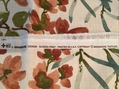 Braemore Gazebo Umber Floral Screen Print Fabric 54W”x 53” new