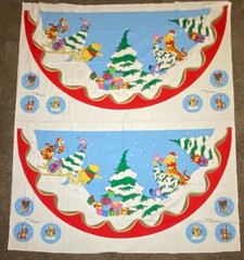 Disney Winnie The Pooh Christmas Tree Skirt & Fabric Panels – 2 Panels, 58″