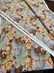 2008 Patty Reed JUNGLE BABIES Cotton Fabric Baby Lion Monkey Giraffe Animals 1YD