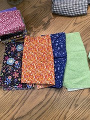 Lot Of 16 Different Fabric Scraps Remnant Various Patterns & Sizes, See Pics