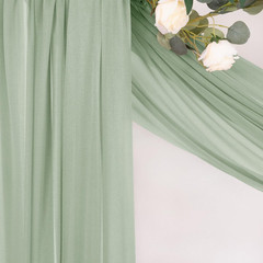 Sage Green Wedding Arch Draping Fabric 2 Panels 29″ X 20 FT Extra Long Gauze Dra