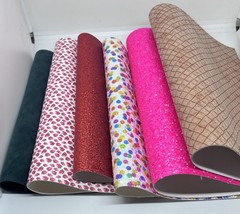 6 Sheets Faux Leather, Glitter Sheets, 8×11” Lot Of Leatherette, Faux Leather A2
