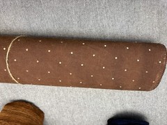 Persimmon Dyed Polka Dot Homespun Fabric by the Half Yard