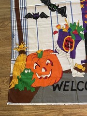 VTG Cranston Halloween Trick or Treat Appliqués & Door Decor Fabric READ