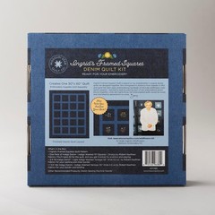 Indigo Washed Denim Quilting Kit | 10” Quilting Fabric Squares, 6.5 oz Yardag…