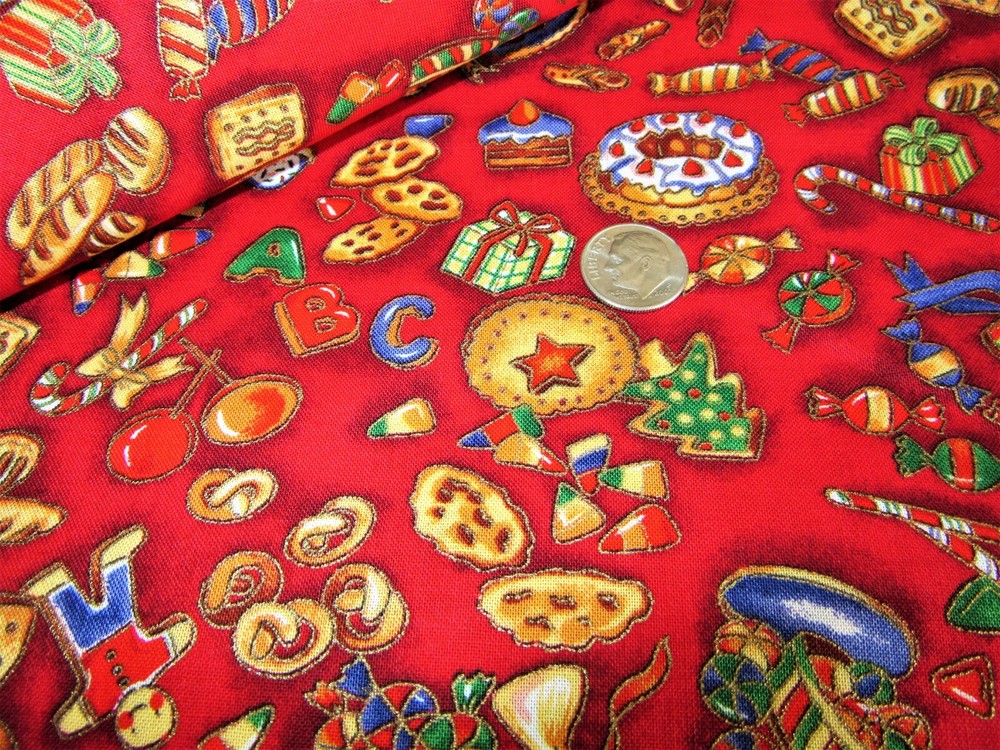 Vintage Sewing Fabric Robert Kaufman Holiday Christmas 108″ x 44″