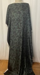 100% Silk Twill Camouflage Dark Olive /Charcoal Green Fabric 1 Yd. Long 48″ Wide