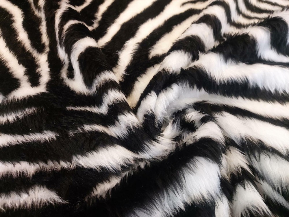 DESIGN Fun Faux Fur Fabric Material – RETRO ZEBRA