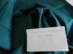 Emerald Green Linen/ Broadcloth Fabric 52″ x 3 yd. Remnant